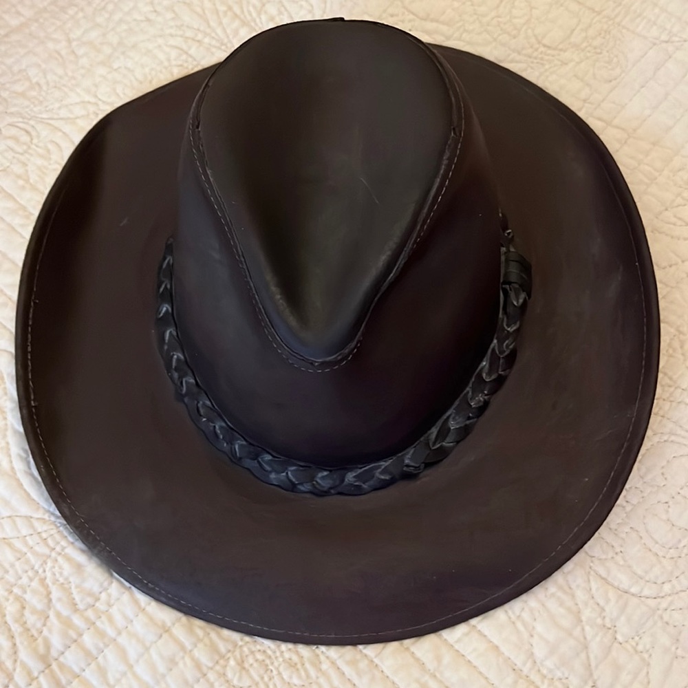 Henschel Hat Company. Made in the USA Mens leather hat.